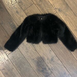 Art Class Chic Black Faux Fur Jacket